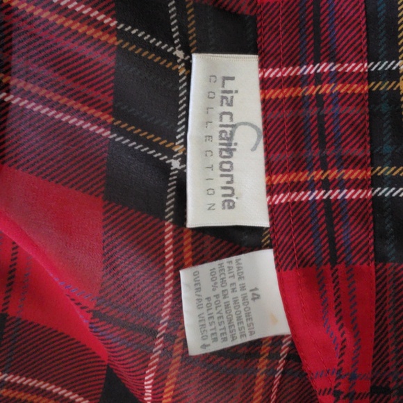 Vtg Liz Claiborne collection plaid sheer unisex 14 - Picture 4 of 6